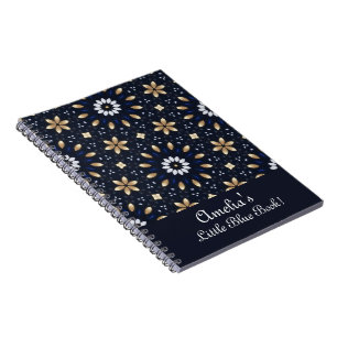 Personalisierte Navy Blau Weiße & Goldene Mandala- Notizblock