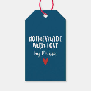 Personalisierte Navy Blue Homemade mit Liebe Herz Geschenkanhänger