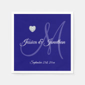 Personalisierte NAVY BLUE Mit Monogramm Hochzeit Serviette (Vorderseite)