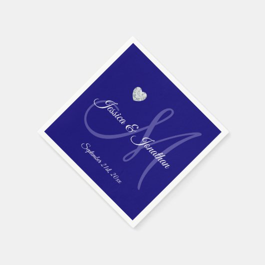 Personalisierte NAVY BLUE Mit Monogramm Hochzeit Serviette (Ecke)