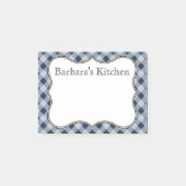 Personalisierte Navy Gingham Post - Anmerkungen Post-it Klebezettel (Vorderseite)