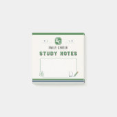 Personalisierte Navy-Grün-Wissenschaftsschulmappe Post-it Klebezettel (Vorderseite)