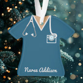 Personalisierte Navy-Krankenschwester-Arztkleidung Ornament