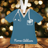 Personalisierte Navy-Krankenschwester-Arztkleidung Ornament