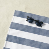 Personalisierte Navy-Streifen und Anker Strandtuch (Beispiel)