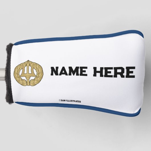 Personalisierte Navy Themed Golf Putter Abdeckung Headcover (Vorderseite)
