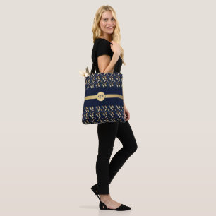 Personalisierte Navy- und Gold-Abstrakt  Tasche