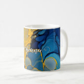 Personalisierte Navy und Gold Alcohol Incidents Ar Kaffeetasse (VorderseiteRechts)