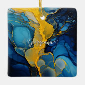 Personalisierte Navy und Gold Alcohol Incidents Ar Keramikornament (Vorderseite)