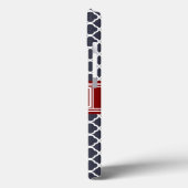 Personalisierte Navy und Red Quatrefoil Case-Mate iPhone Hülle (Rückseite / Links)