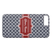 Personalisierte Navy und Red Quatrefoil Case-Mate iPhone Hülle (Rückseite (Horizontal))