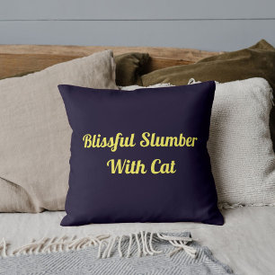Personalisierte Navyblaue lustige Katze Haustier-T Kissen