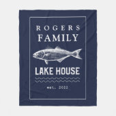 Personalisierte navyblaue rustikale Fleece-Decke Fleecedecke (Vorderseite)