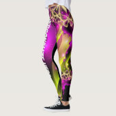 Personalisierte Neon Butterfly Floral Leggings (Links)