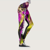 Personalisierte Neon Butterfly Floral Leggings (Rechts)