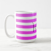 Personalisierte Neon Lila Farbstreifen Kaffeetasse (Links)