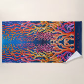 Personalisierte Neon Orange Ocean Coral Strandtuch (Vorderseite)