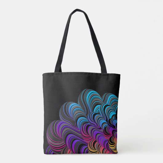 Personalisierte Neonfarben auf schwarz Tasche (Rückseite)