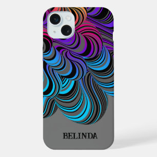 Personalisierte Neonfarbenblutung iPhone 15 Plus Hülle