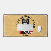 Personalisierte Netball-Abspielmatte Schreibtischunterlage (Tastatur & Maus)