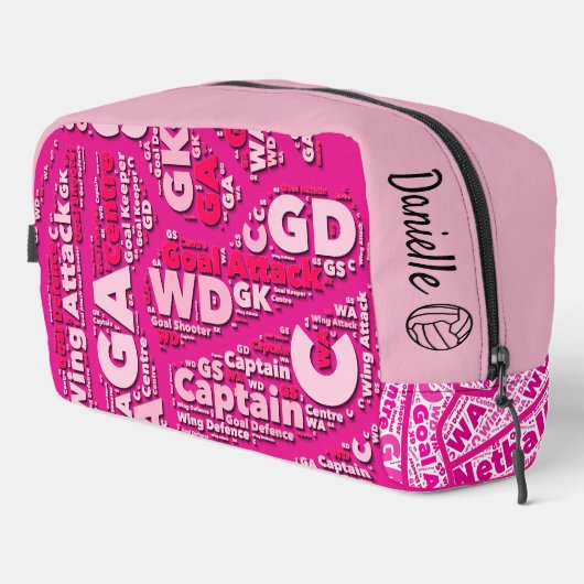Personalisierte Netball-Kosmetiktasche Waschbeutel (Rechte Ecke)