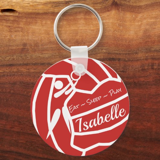 Personalisierte Netball-Tastatur mit benutzerdefin Schlüsselanhänger (Vorderseite)