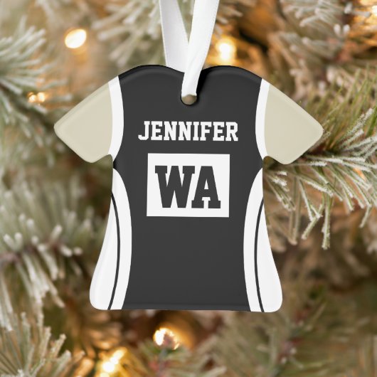 Personalisierte Netball-Uniform-Lichthaut Ornament (Baum)