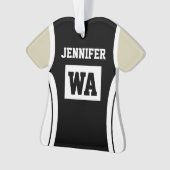 Personalisierte Netball-Uniform-Lichthaut Ornament (Vorderseite)