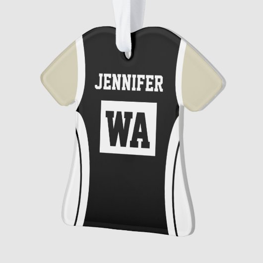 Personalisierte Netball-Uniform-Lichthaut Ornament (Vorderseite)