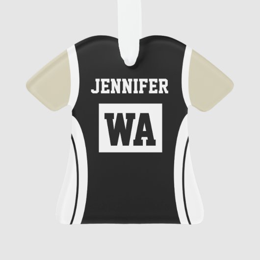 Personalisierte Netball-Uniform-Lichthaut Ornament (Rückseite)