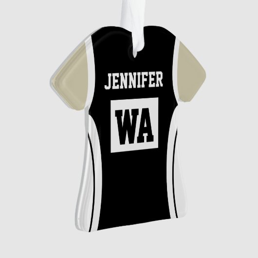Personalisierte Netball-Uniform-Lichthaut Ornament (Vorderseite)