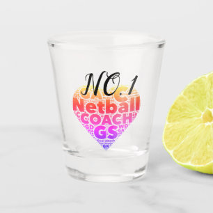 Personalisierte Netball-Zug-Geschenk-Idee Schnapsglas
