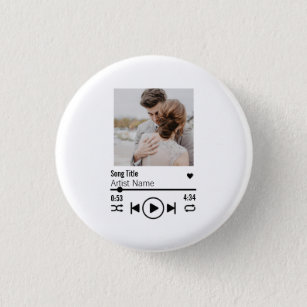 Personalisierte neu verheiratete Foto Song Playlis Button