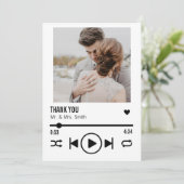 Personalisierte neu verheiratete Foto Song Playlis Dankeskarte (Stehend Vorderseite)