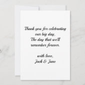 Personalisierte neu verheiratete Foto Song Playlis Dankeskarte (Rückseite)