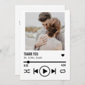 Personalisierte neu verheiratete Foto Song Playlis Dankeskarte (Vorne/Hinten)