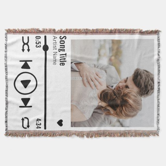 Personalisierte neu verheiratete Foto Song Playlis Decke (Vorderseite)