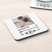 Personalisierte neu verheiratete Foto Song Playlis Getränkeuntersetzer (Linke Seite)