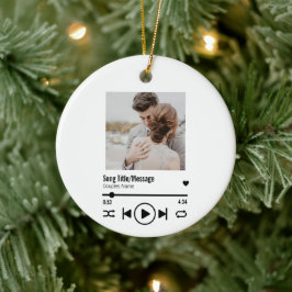 Personalisierte neu verheiratete Foto Song Playlis Keramik Ornament