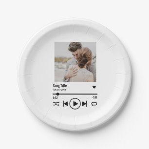 Personalisierte neu verheiratete Foto Song Playlis Pappteller