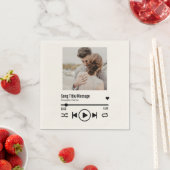 Personalisierte neu verheiratete Foto Song Playlis Serviette (Beispiel)