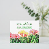 Personalisierte neue Adresse Kaktus Sukkulente Pfl Postkarte (Stehend Vorderseite)