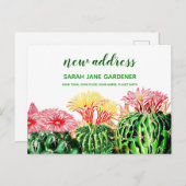 Personalisierte neue Adresse Kaktus Sukkulente Pfl Postkarte (Vorne/Hinten)