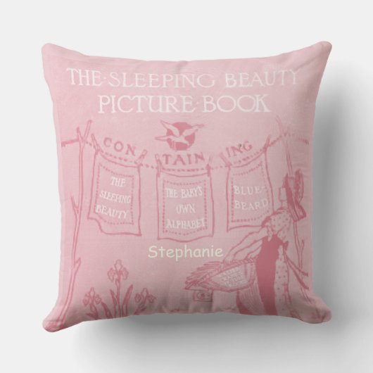 Personalisierte neue Baby Girl's Room Schlafbeauty Kissen (Rückseite)