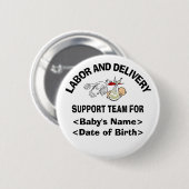 Personalisierte neue Baby-Stützteam-Knöpfe Button (Vorne & Hinten)