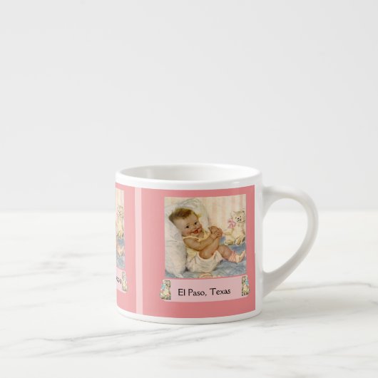 Personalisierte neue Baby-Tasse Espressotasse (Rechts)