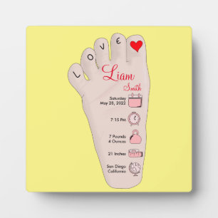 Personalisierte neue Babygeschenke - Geburtsstunde Fotoplatte