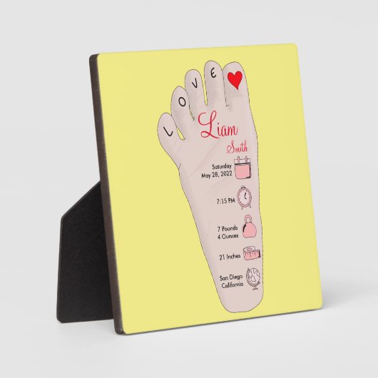 Personalisierte neue Babygeschenke - Geburtsstunde Fotoplatte (Vorderseite)