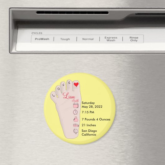 Personalisierte neue Babygeschenke - Geburtsstunde Magnet (In Situ (Geschirrspüler))