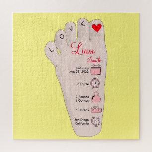 Personalisierte neue Babygeschenke - Geburtsstunde Puzzle